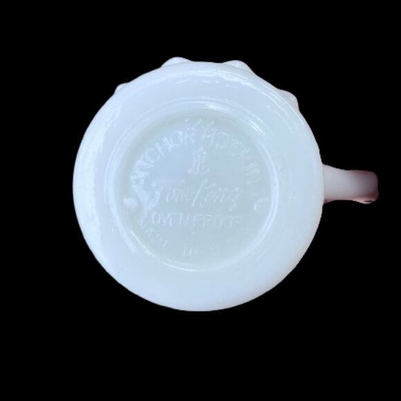 Anchor Hocking Fire King Kimberly Diamond Mug Cup White 8 oz Vintage Made in USA - Picture 2 of 3